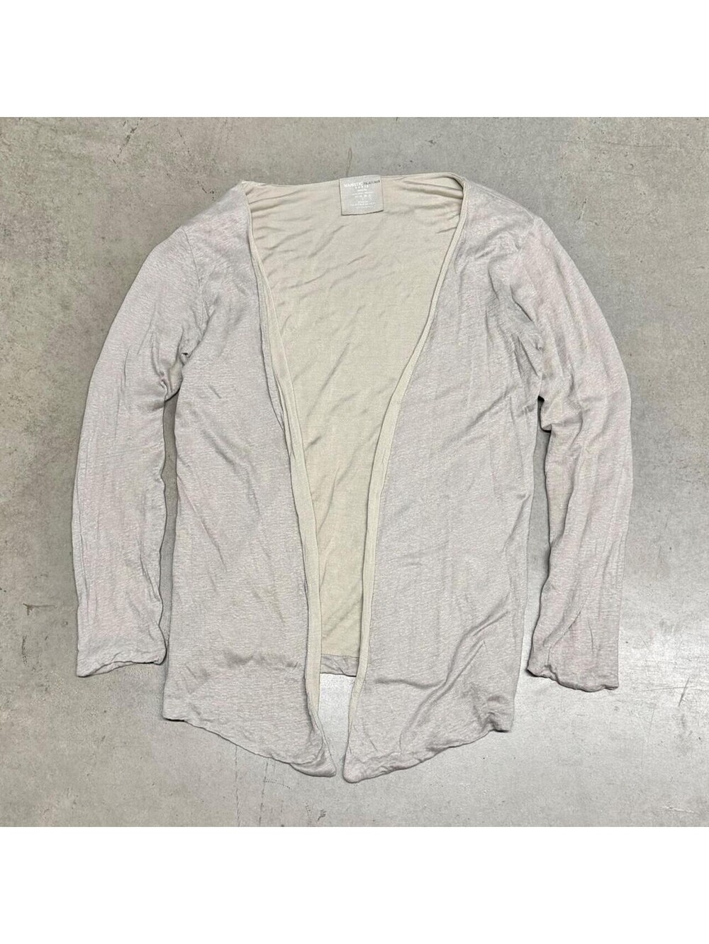 Majestic Filatures Stretch Linen Open Cardigan Size 2 Silk Luxury Minimilast